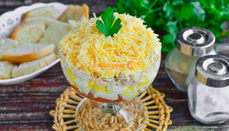 Салат эдельвейс с курицей